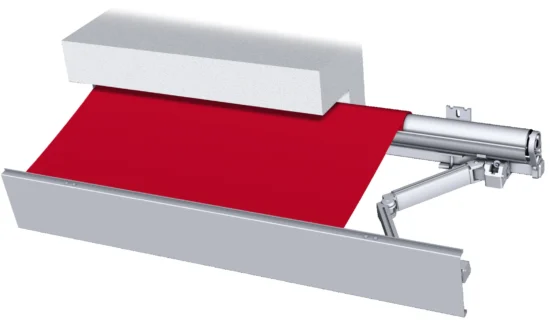 Illustration einer Markisenmontage an einer Wand